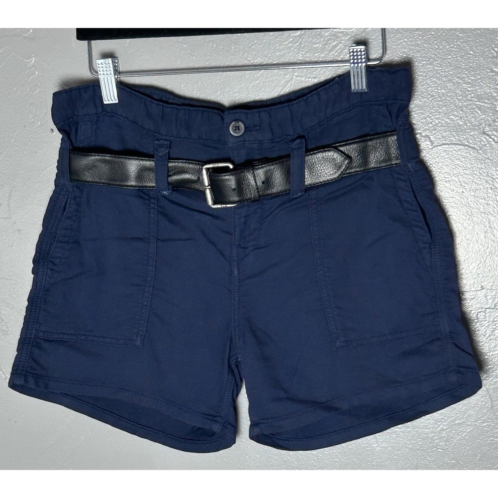 Women's RtA Saint Covet Baggy Navy Shorts W/Belt Size S Timeless Casual Cotton
